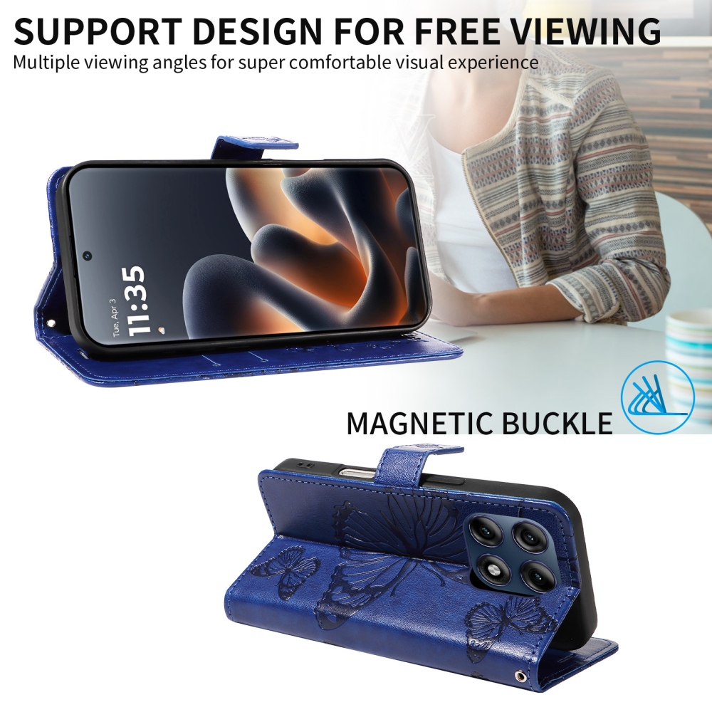 Big Butterfly könyvformájú tok a Motorola Edge 70 Pro 5G-hez – kék