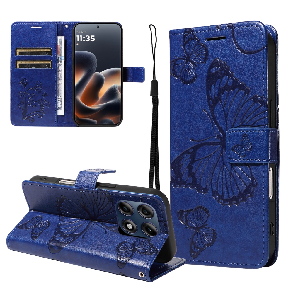 Big Butterfly könyvformájú tok a Motorola Edge 70 Pro 5G-hez – kék