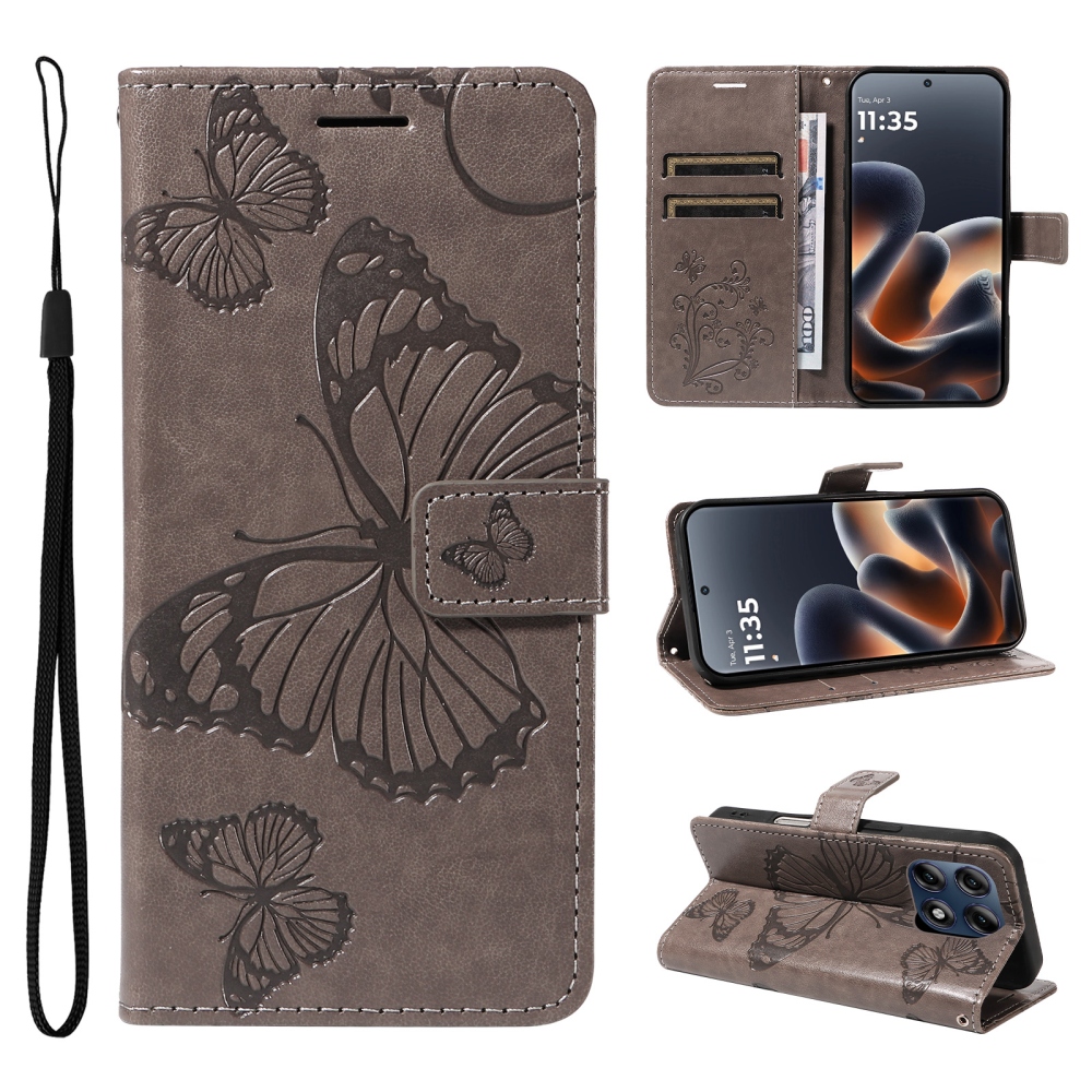 Big Butterfly könyvformájú tok a Motorola Edge 70 Pro 5G-hez – szürke