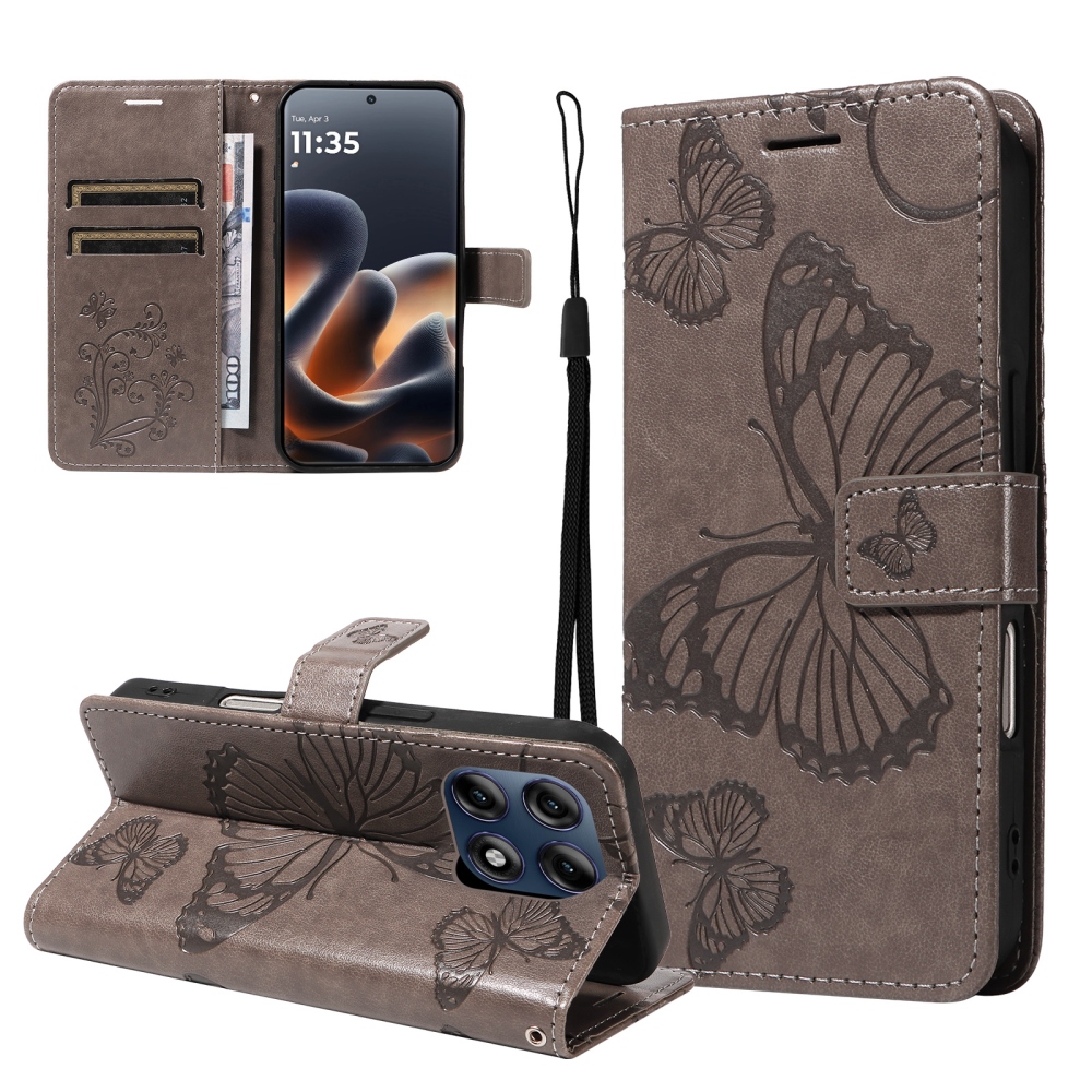 Big Butterfly könyvformájú tok a Motorola Edge 70 Pro 5G-hez – szürke