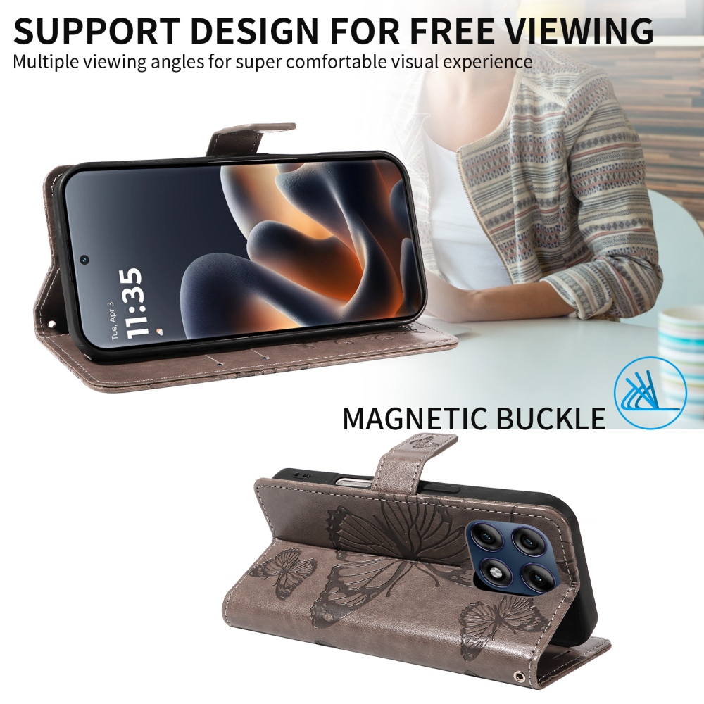 Big Butterfly könyvformájú tok a Motorola Edge 70 Pro 5G-hez – szürke