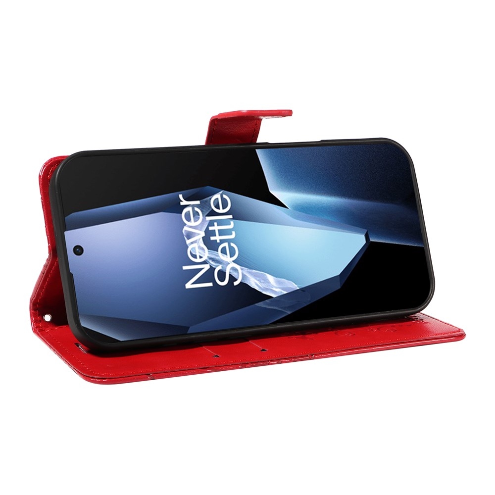 Nagy pillangó könyv tok a OnePlus 13R 5G számára - piros