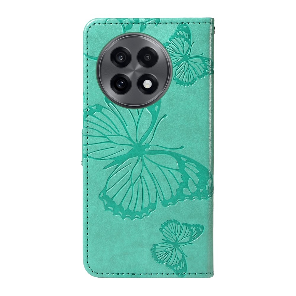 Nagy pillangó könyv tok a OnePlus 13R 5G számára - teal színű