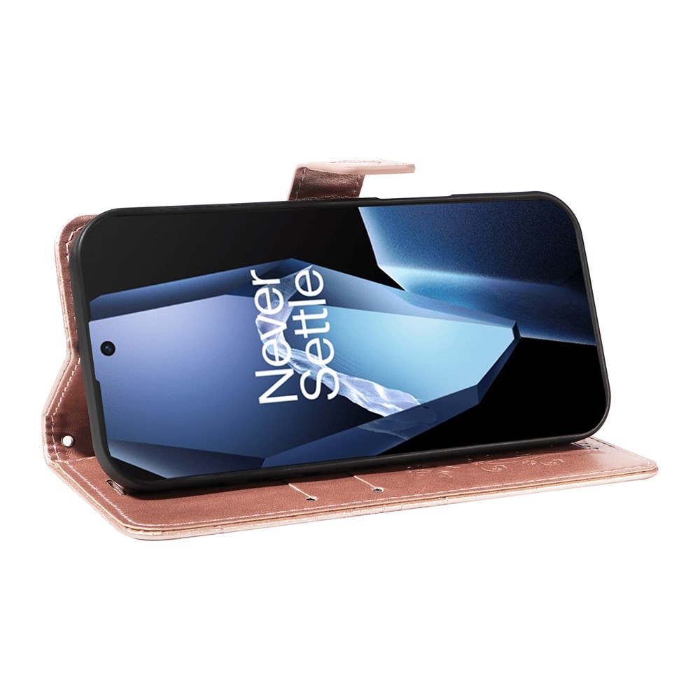 Nagy pillangó könyv tok OnePlus 13R 5G - rózsa arany