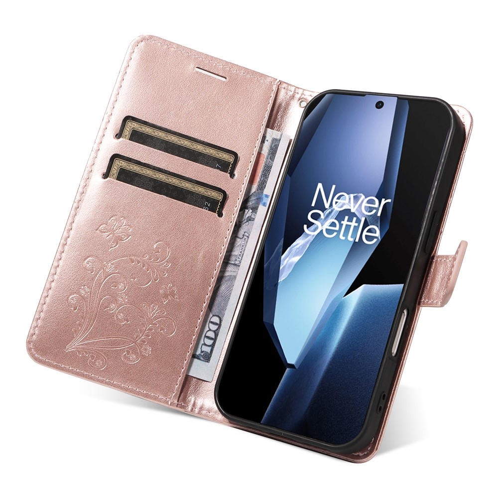 Nagy pillangó könyv tok OnePlus 13R 5G - rózsa arany