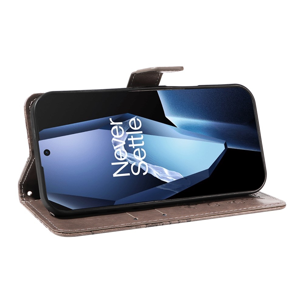 Nagy pillangó könyv tok a OnePlus 13R 5G számára - szürke