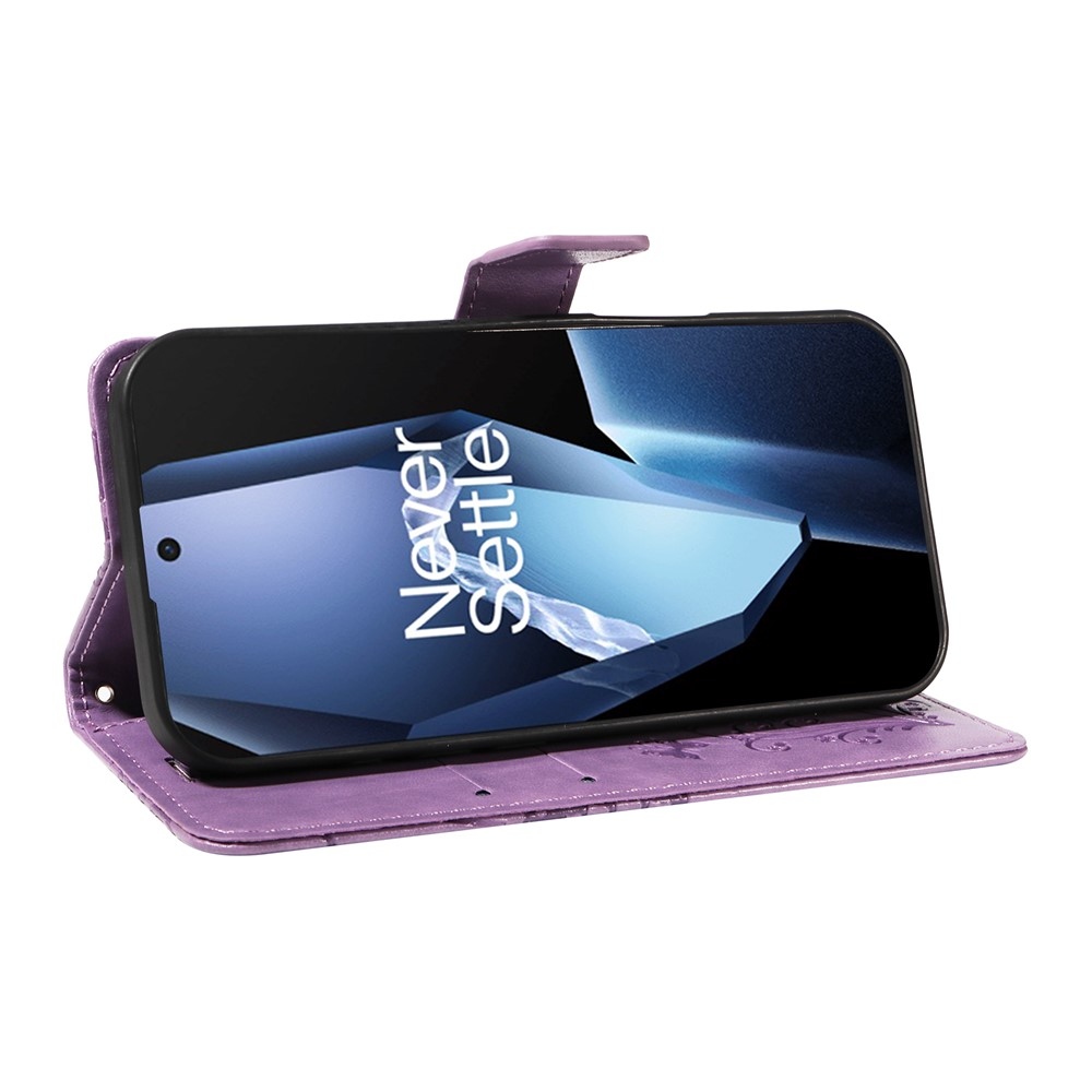 Nagy pillangó könyv tok a OnePlus 13R 5G számára - világos lila