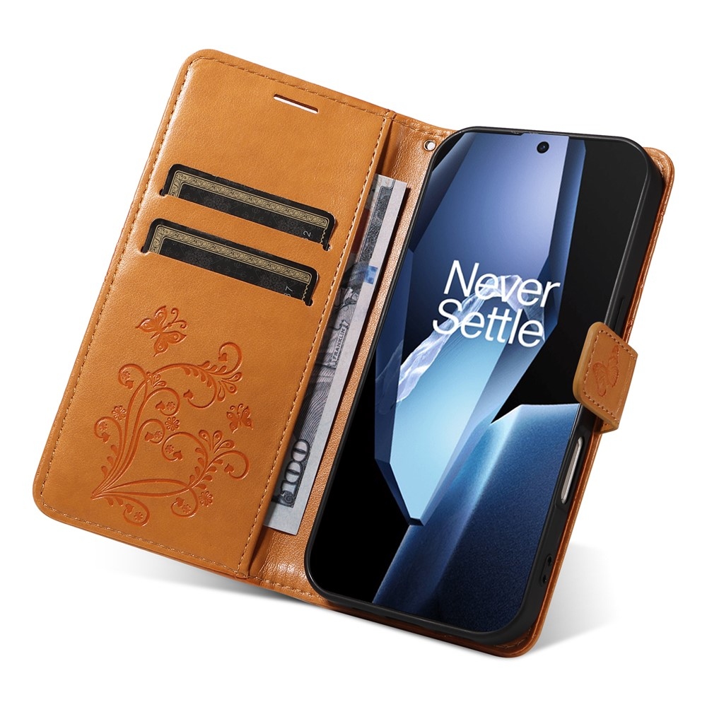 Nagy pillangó könyv tok a OnePlus 13R 5G számára - sárga