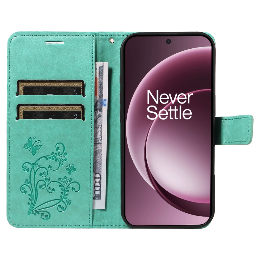 Nagy pillangó könyv tok a OnePlus 15 5G-hez - teal színű