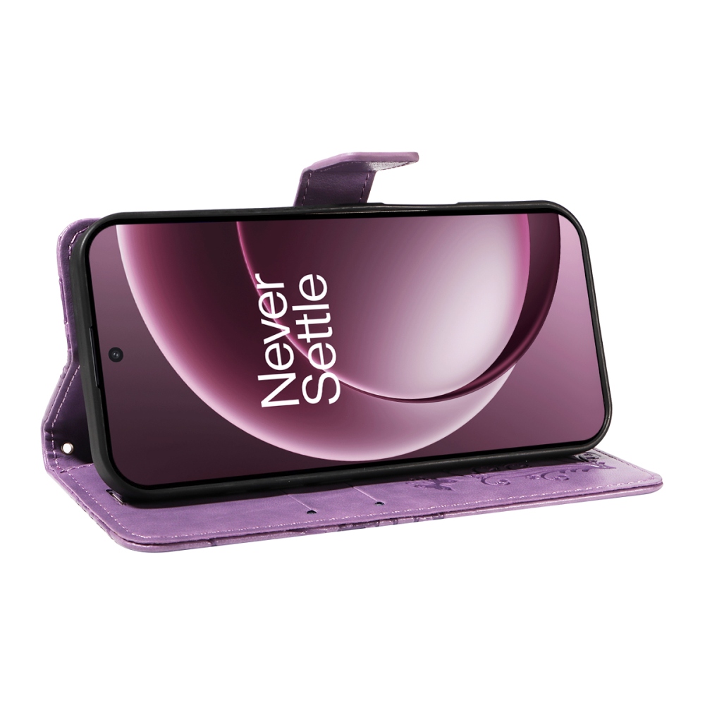 Nagy pillangó könyv tok a OnePlus 15 5G-hez - világos lila