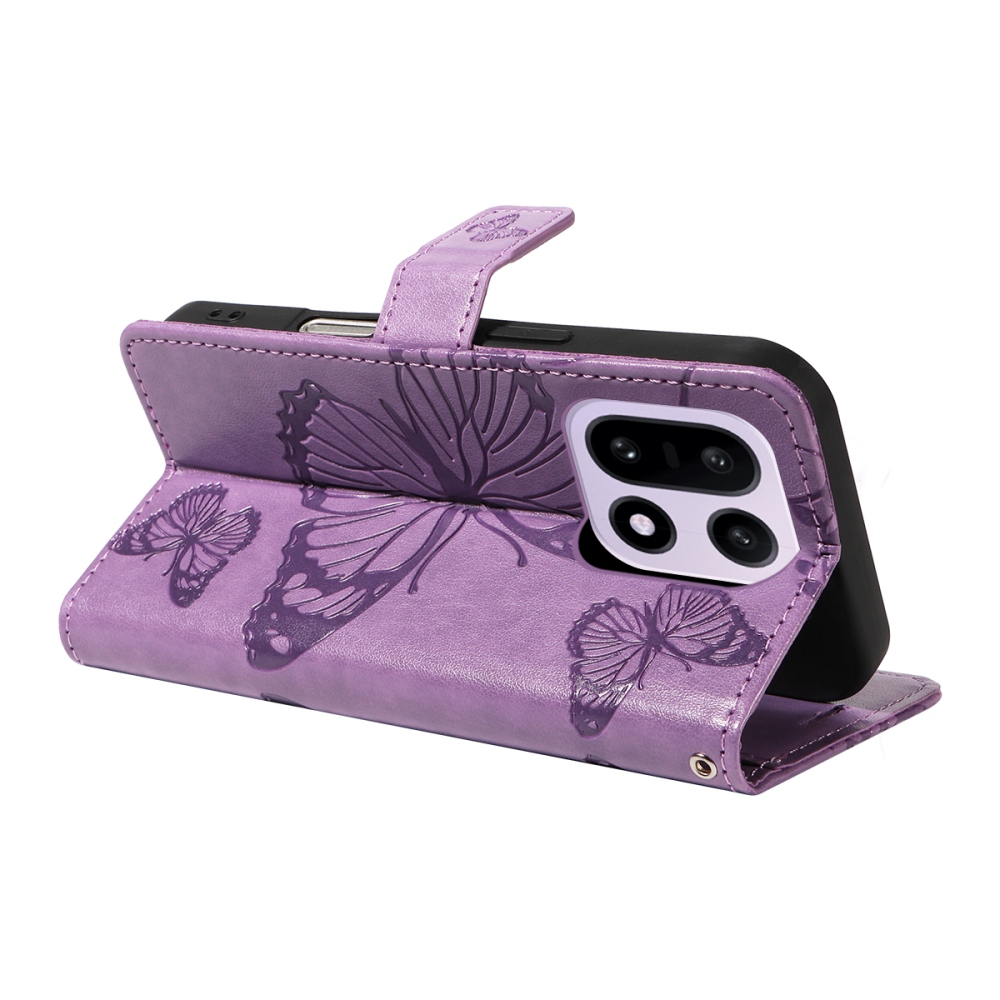 Nagy pillangó könyv tok a OnePlus 15 5G-hez - világos lila