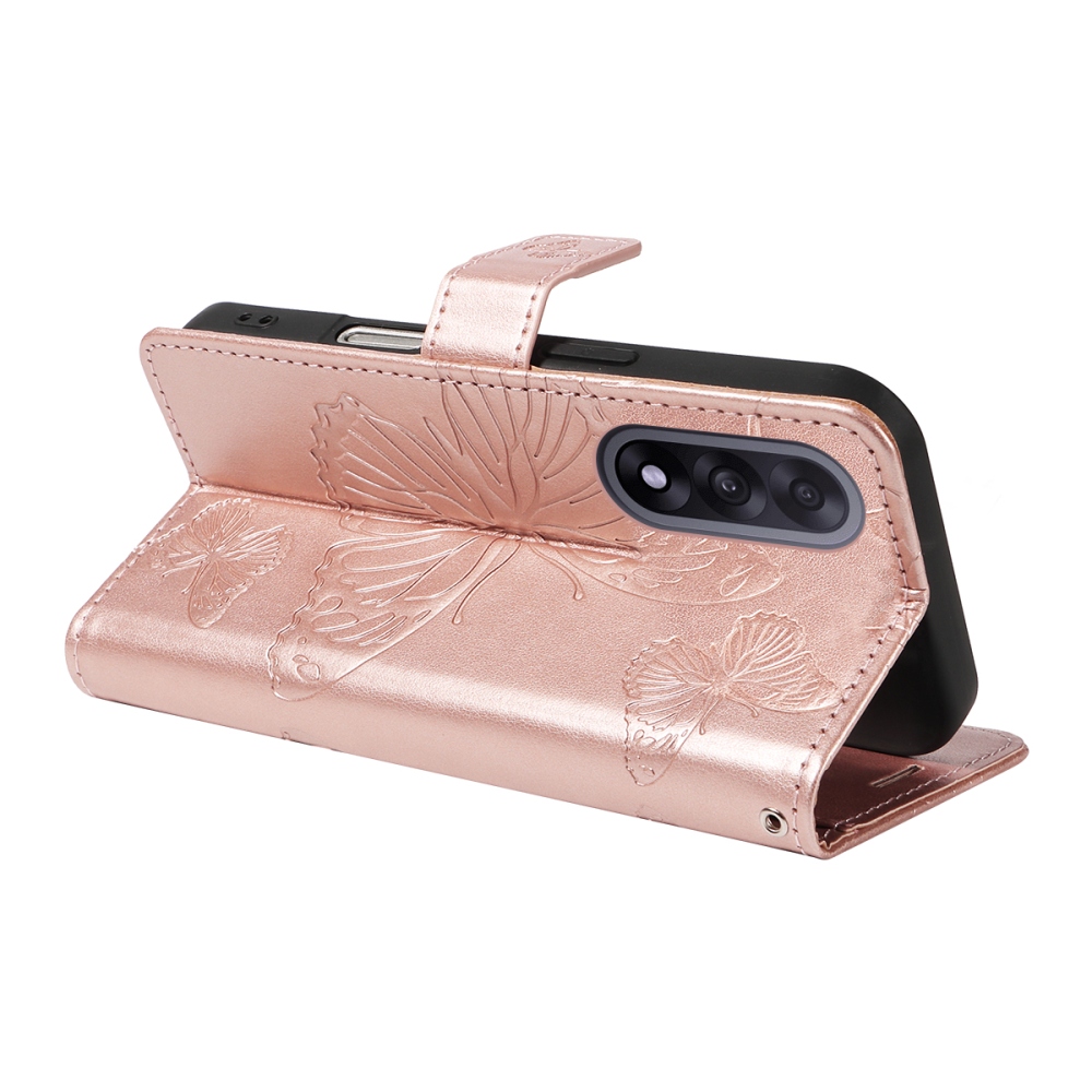 Nagy pillangó könyv tok OnePlus Nord 5 5G - rózsa arany