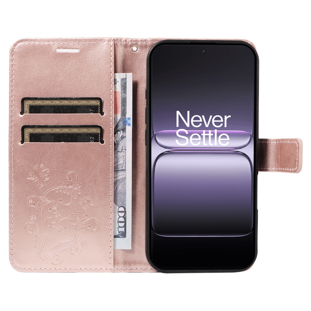 Nagy pillangó könyv tok OnePlus Nord 5 5G - rózsa arany