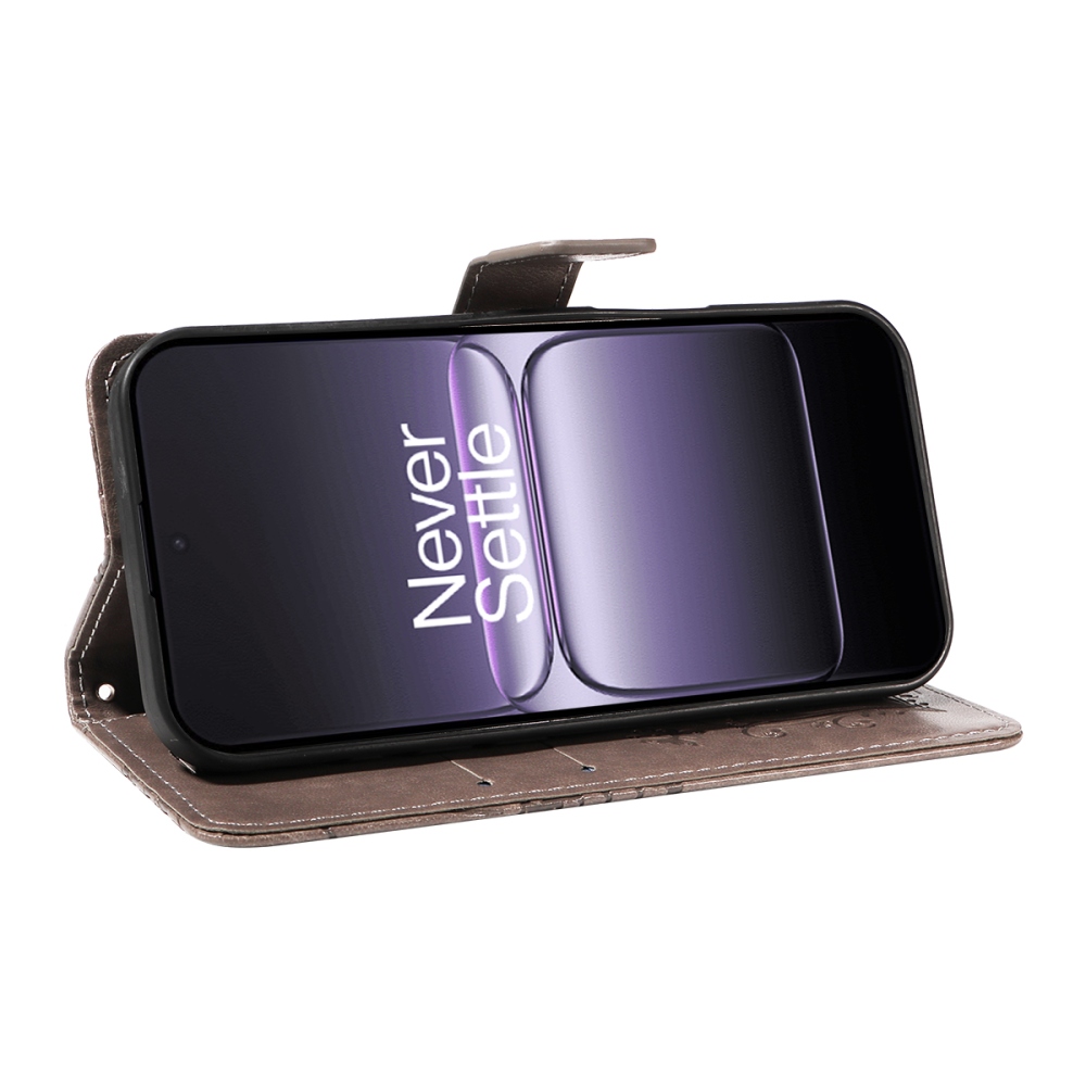 Nagy pillangó könyv tok a OnePlus Nord 5 5G számára - szürke