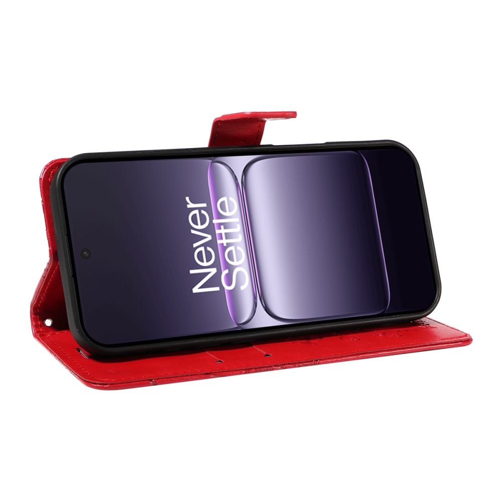 Nagy pillangó könyv tok a OnePlus Nord CE5 5G számára - piros