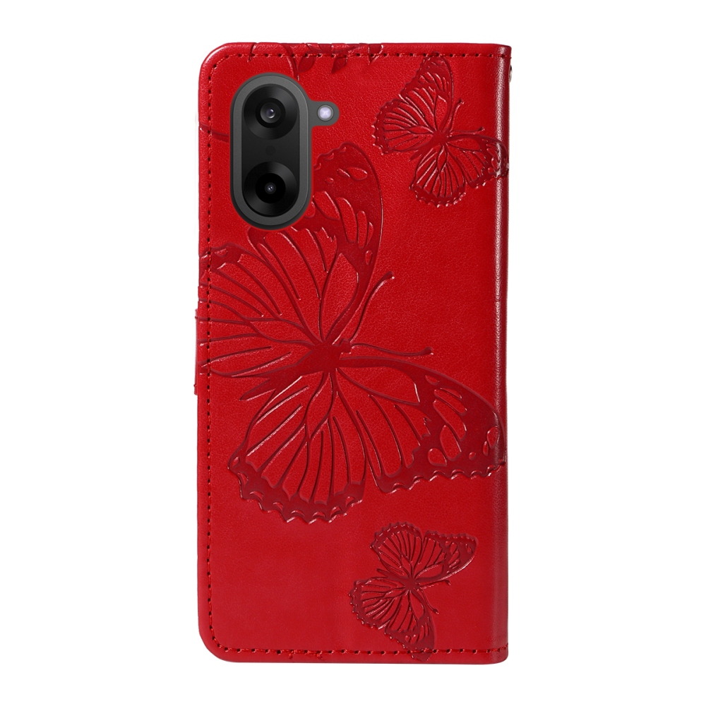 Nagy pillangó könyv tok a OnePlus Nord CE5 5G számára - piros