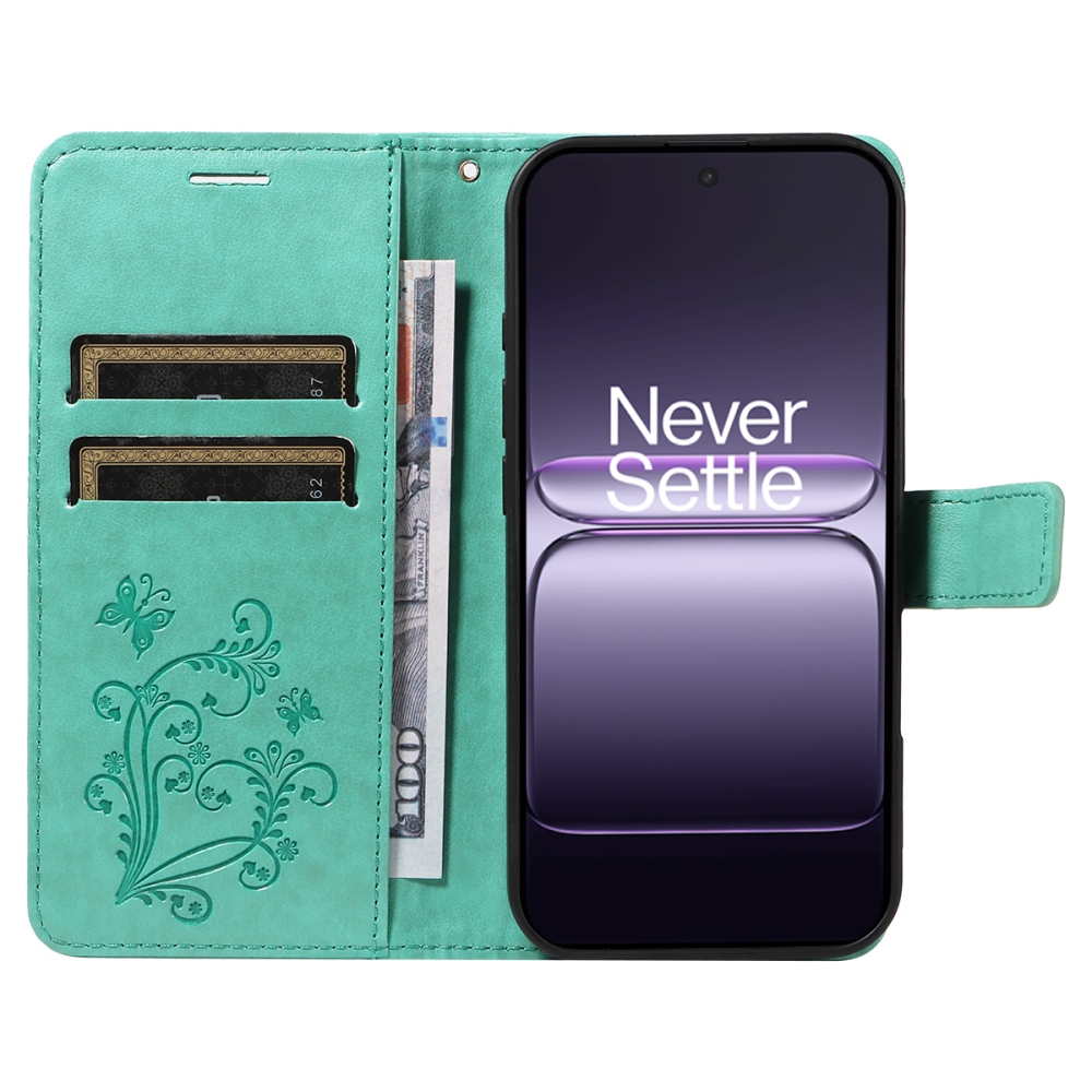 Nagy pillangó könyv tok OnePlus Nord CE5 5G - teal - teal