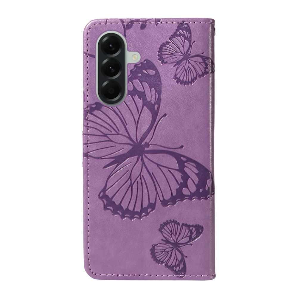 Nagy pillangó könyv tok Samsung Galaxy A57 5G-hez - lila