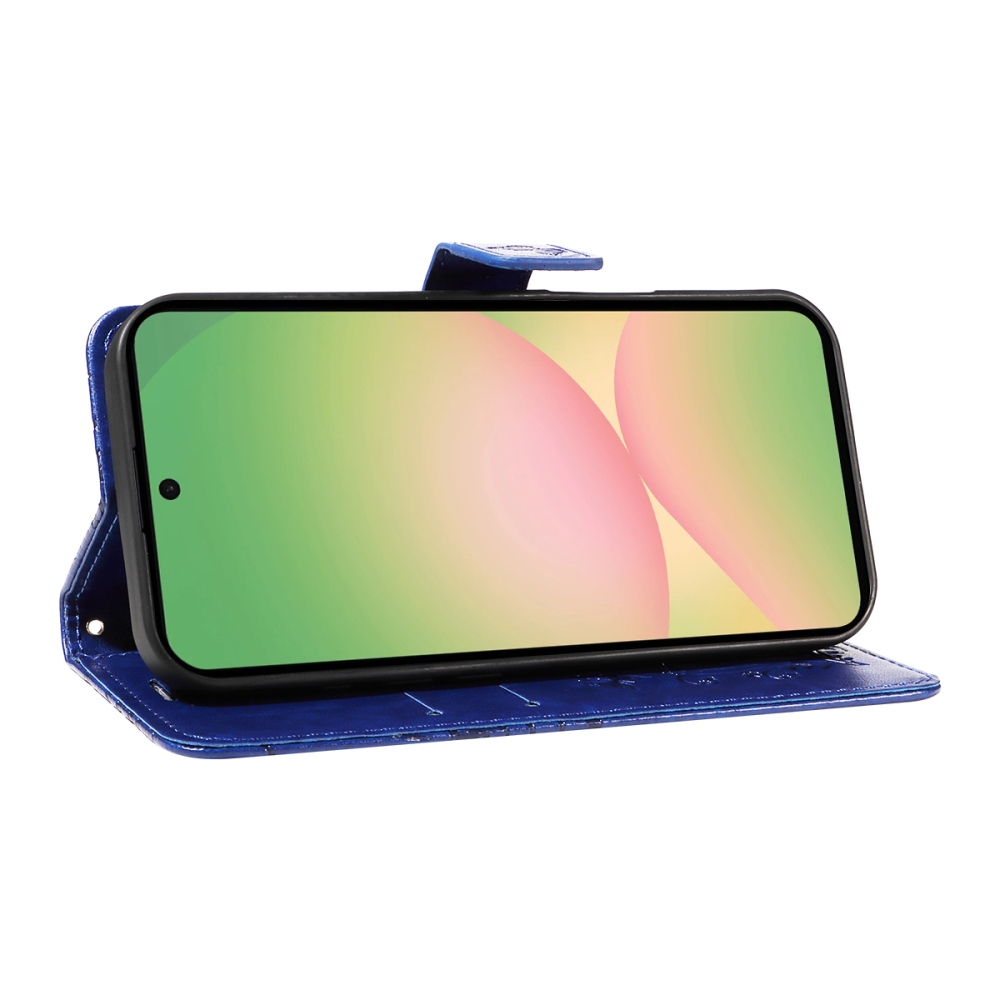 Nagy pillangó könyv tok Samsung Galaxy A57 5G-hez - kék