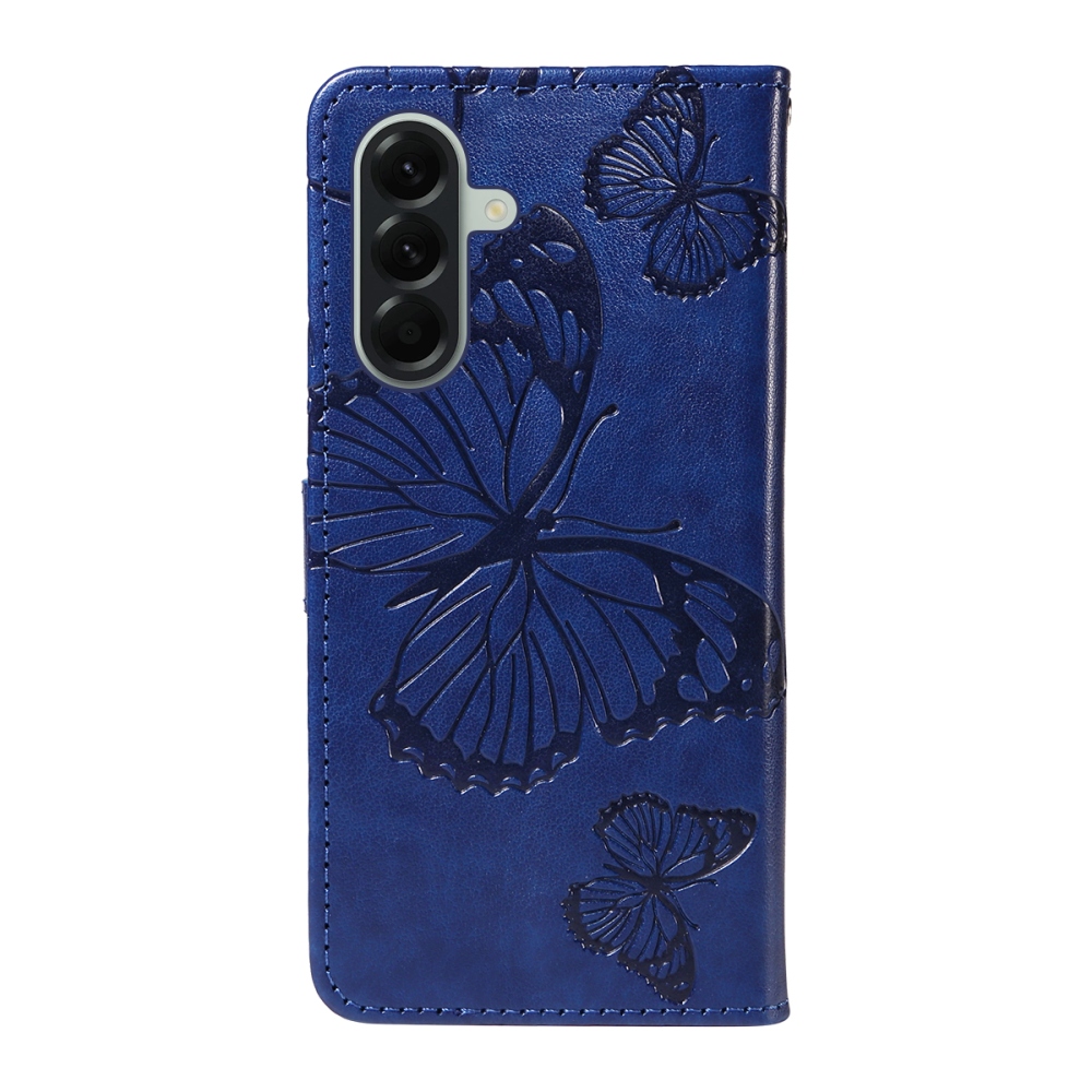 Nagy pillangó könyv tok Samsung Galaxy A57 5G-hez - kék