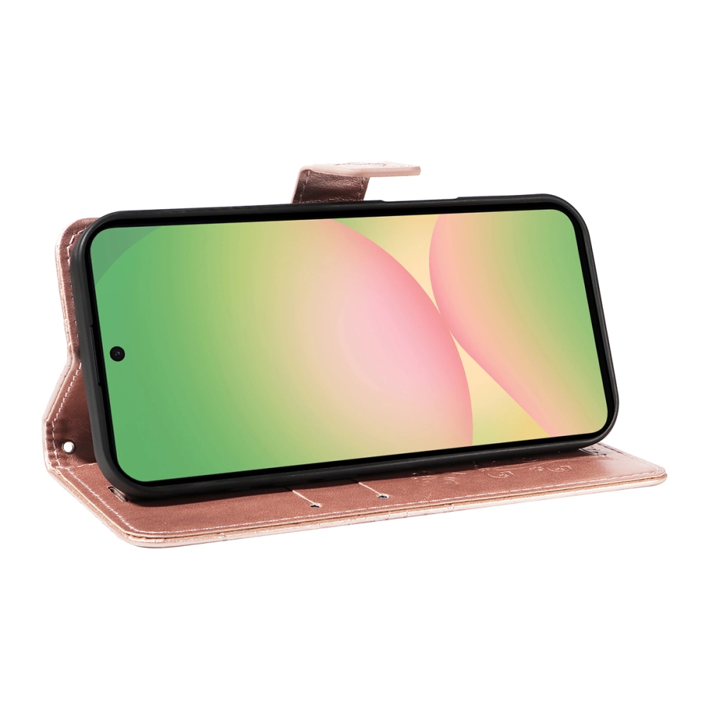 Nagy pillangó könyv tok Samsung Galaxy A57 5G-hez - rózsa arany