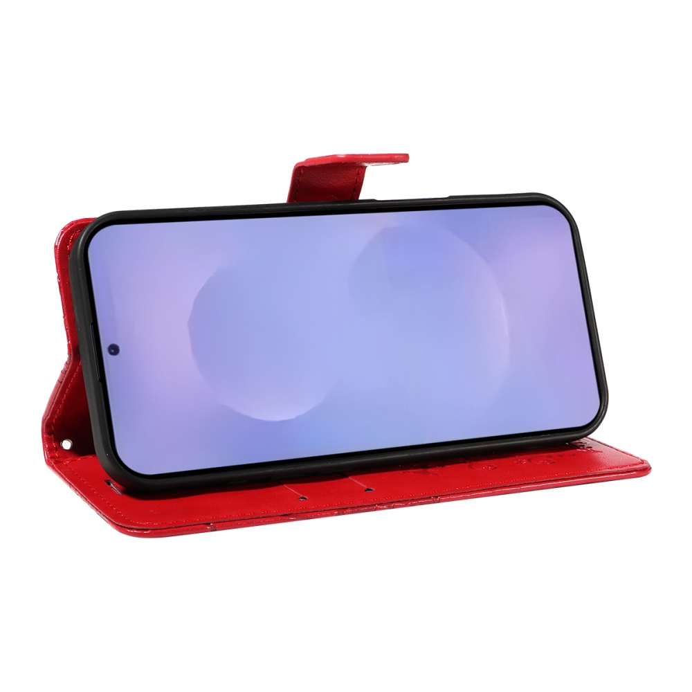 Nagy pillangó könyv tok Samsung Galaxy S26+ készülékhez - piros