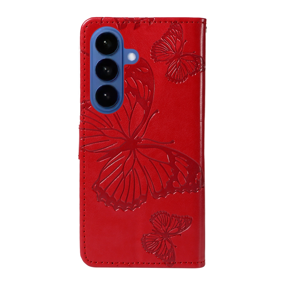 Nagy pillangó könyv tok Samsung Galaxy S26+ készülékhez - piros