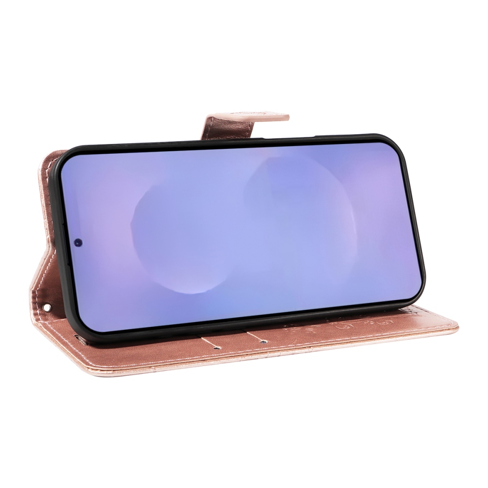 Nagy pillangó könyv tok Samsung Galaxy S26+ készülékhez - rózsaarany