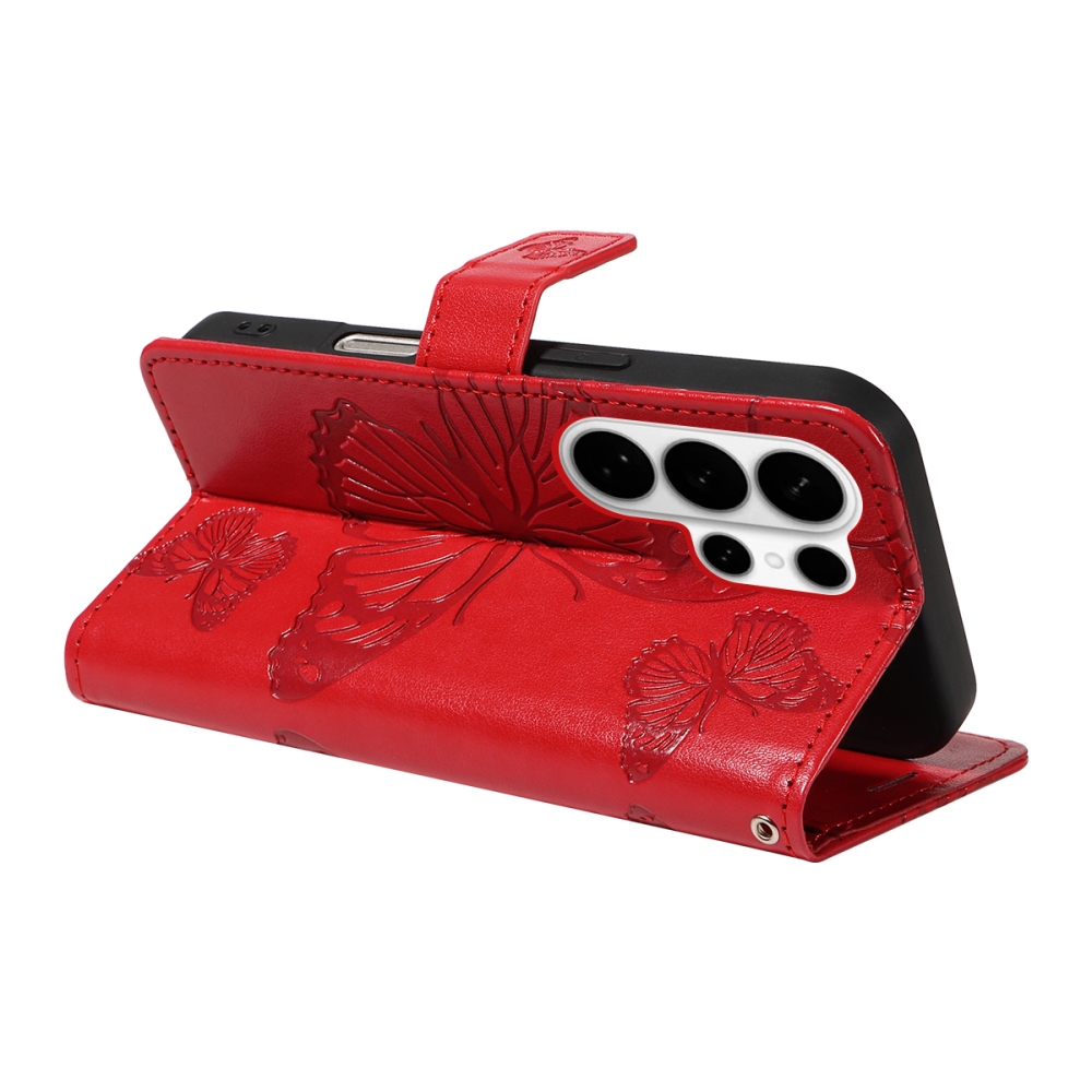 Nagy pillangó könyv tok Samsung Galaxy S26 Ultra készülékhez - piros