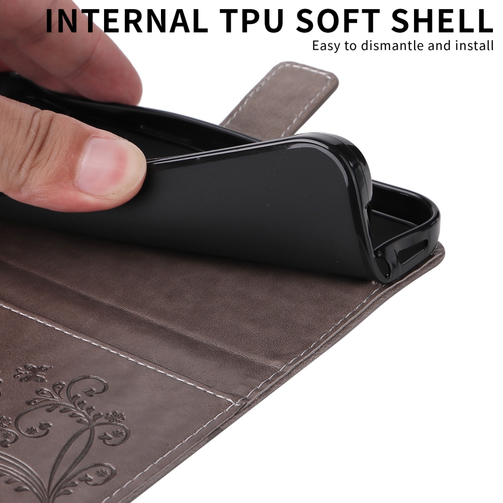 Nagy pillangó könyv tok Samsung Galaxy S26 Ultra készülékhez - szürke