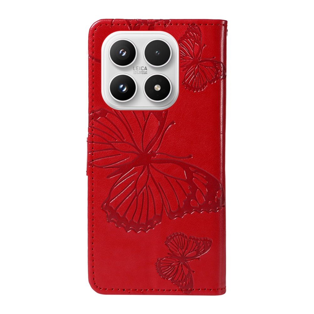 Nagy pillangó könyv tok a Xiaomi 17-hez - piros