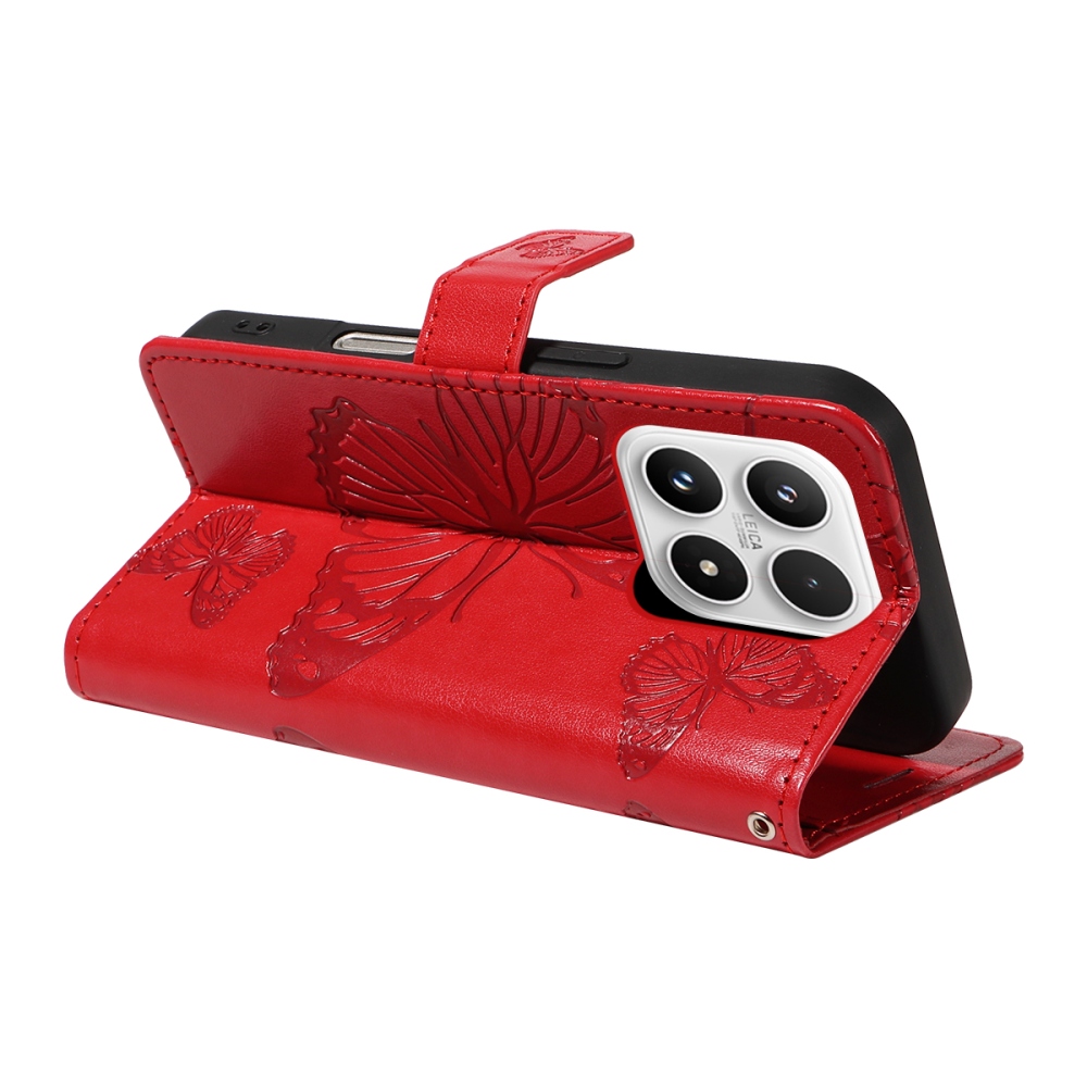 Nagy pillangó könyv tok a Xiaomi 17-hez - piros