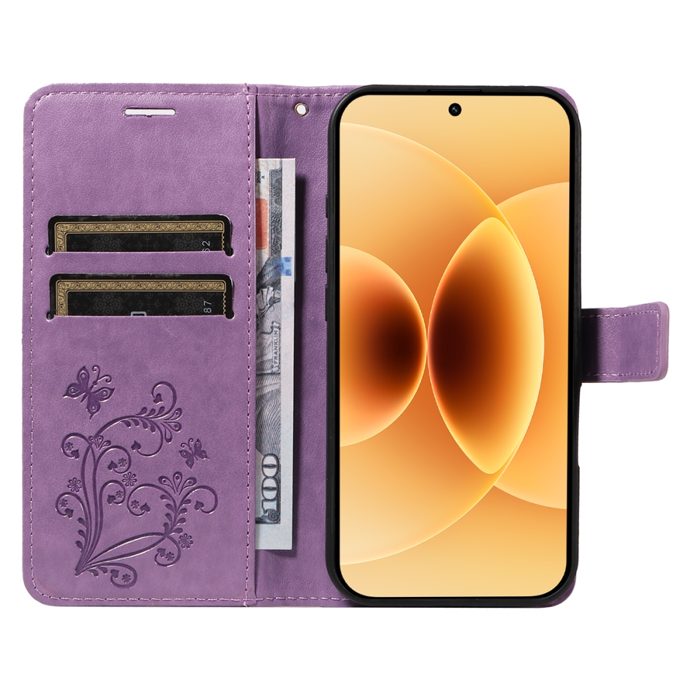 Nagy pillangó könyv tok a Xiaomi 17-hez - lila