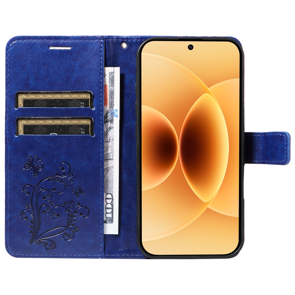 Nagy pillangó könyv tok a Xiaomi 17-hez - kék