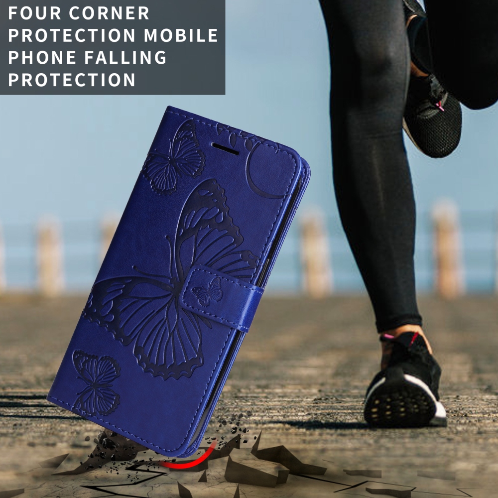 Nagy pillangó könyv tok a Xiaomi 17-hez - kék