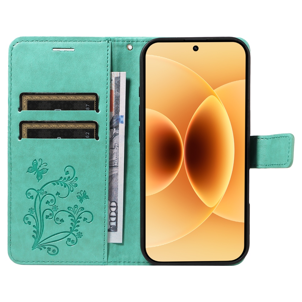 Nagy pillangó könyv tok a Xiaomi 17-hez - teáskék