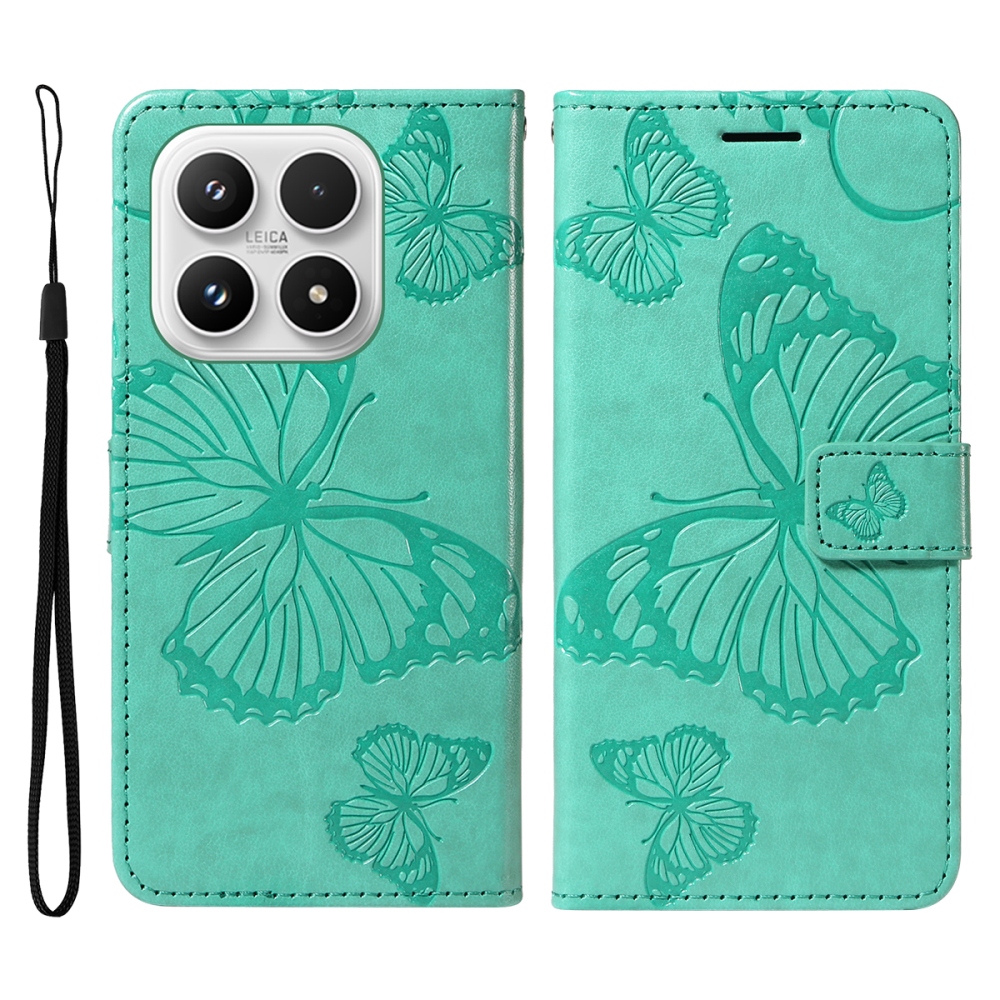 Nagy pillangó könyv tok a Xiaomi 17-hez - teáskék