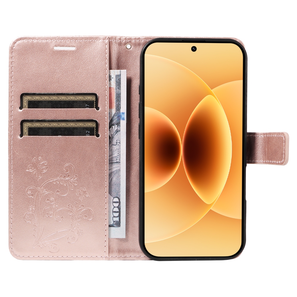 Nagy pillangó könyv tok Xiaomi 17 - rózsa arany