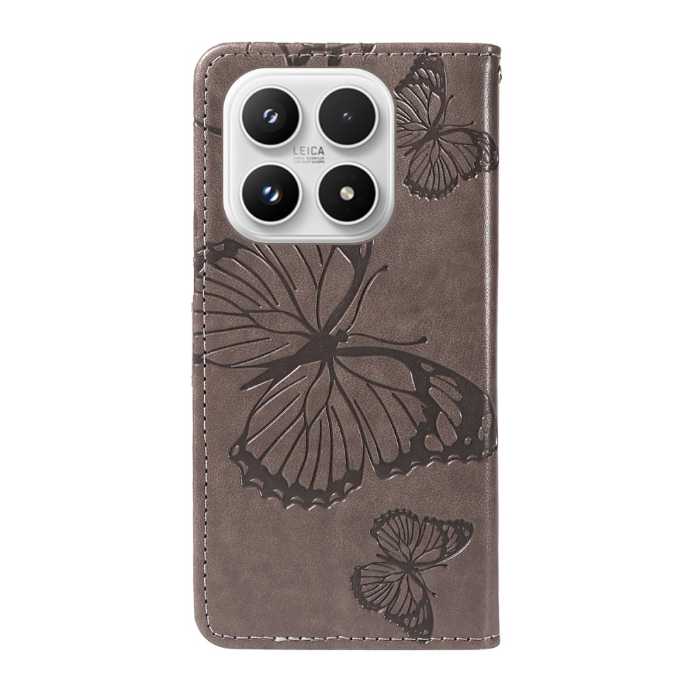 Nagy pillangó könyv tok a Xiaomi 17-hez - szürke