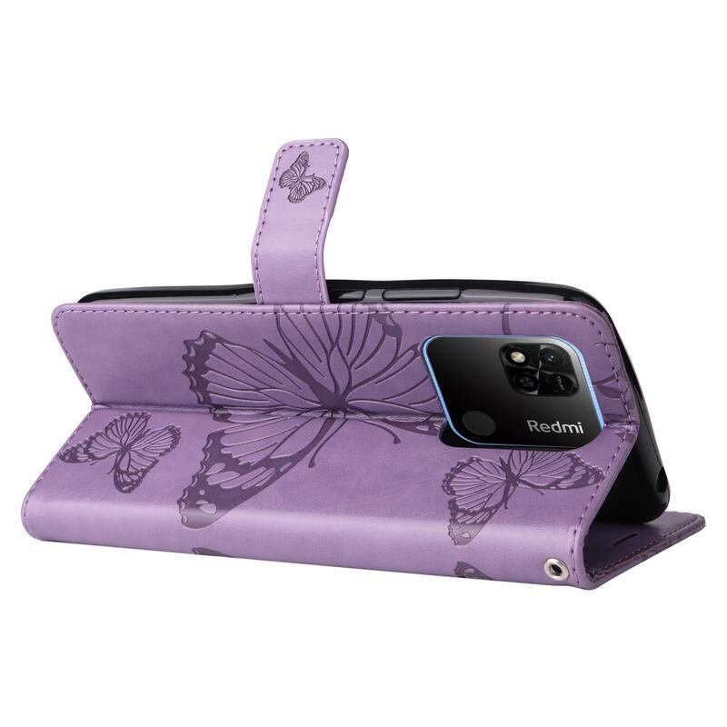 Nagy pillangó könyv tok a Xiaomi Redmi 10A-hoz - lila