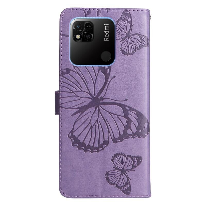 Nagy pillangó könyv tok a Xiaomi Redmi 10A-hoz - lila