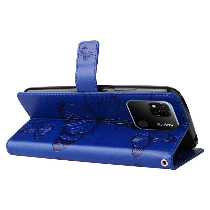Nagy pillangó könyv tok Xiaomi Redmi 10A - kék