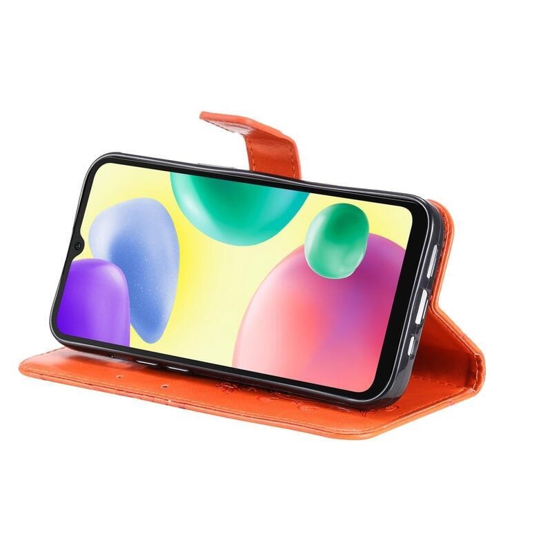 Nagy pillangó könyv tok Xiaomi Redmi 10A - narancssárga