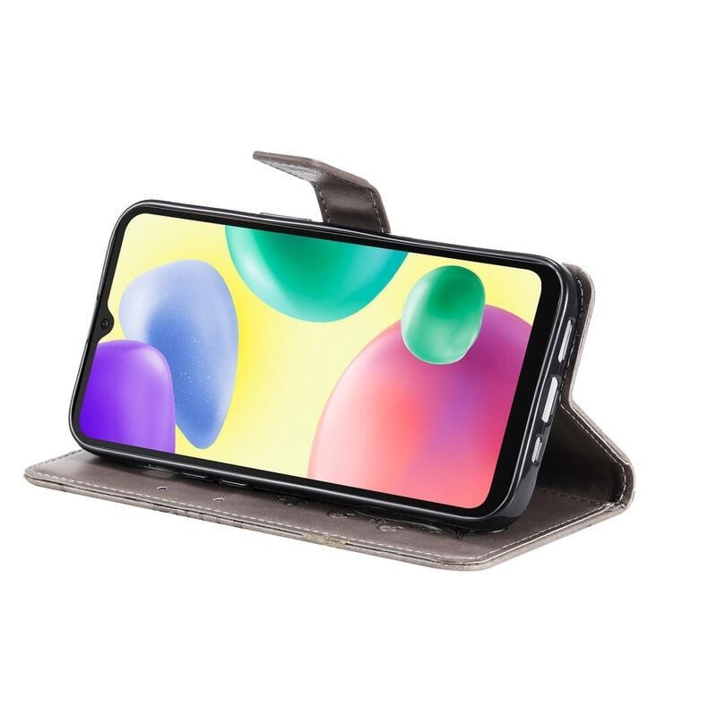 Nagy pillangó könyv tok a Xiaomi Redmi 10A-hoz - szürke