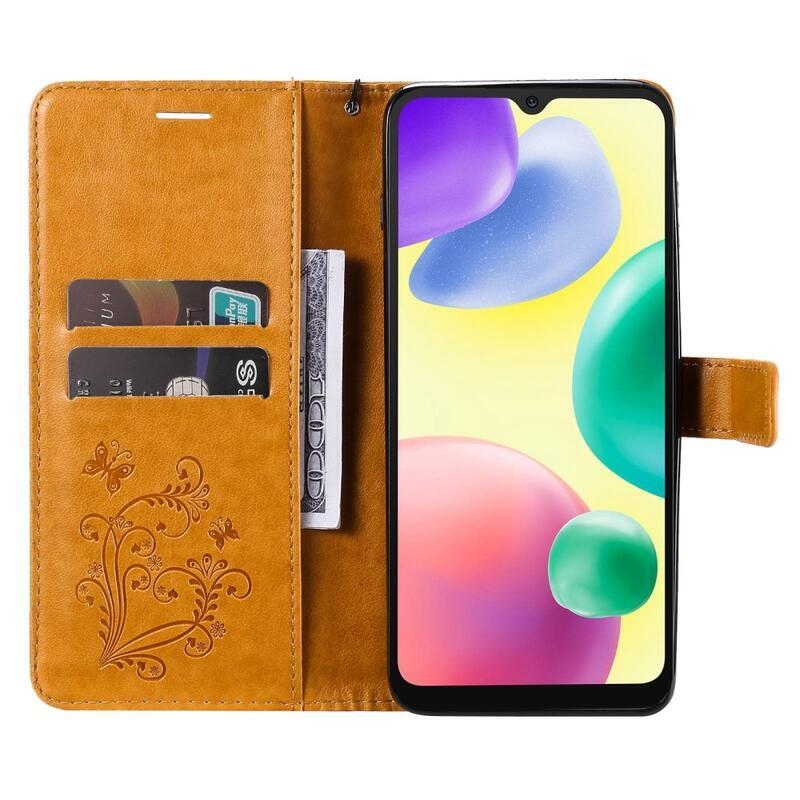Nagy pillangó könyv tok Xiaomi Redmi 10A - sárga