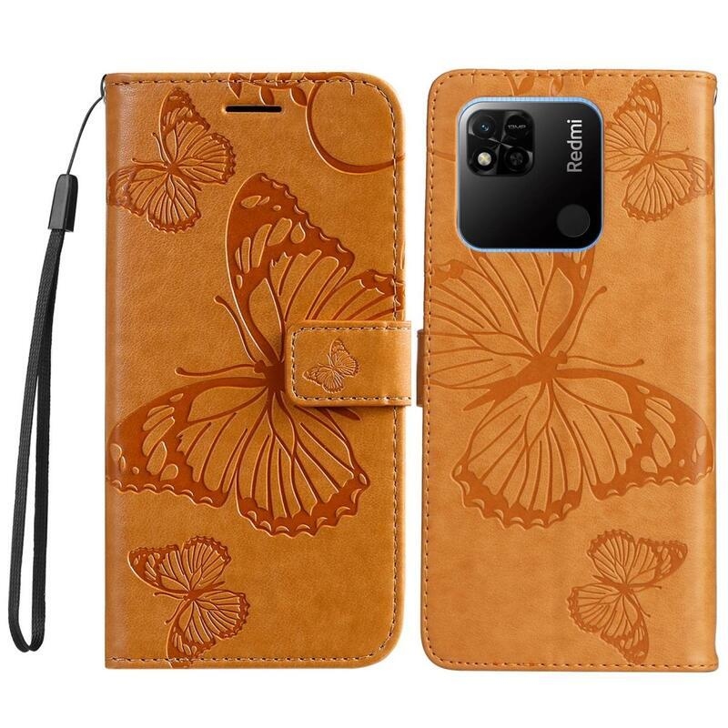 Nagy pillangó könyv tok Xiaomi Redmi 10A - sárga