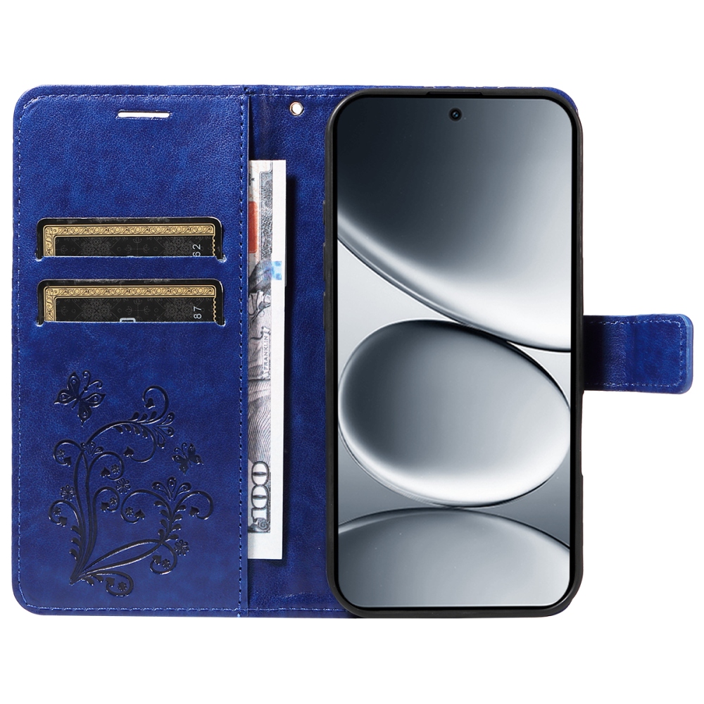 Nagy pillangó könyv tok a Xiaomi Redmi Note 15 Pro 5G-hez - kék