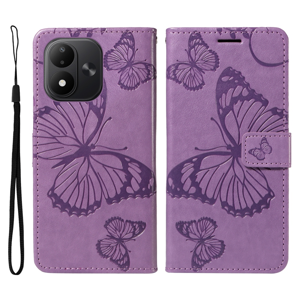 Big Butterfly könyvformájú tok a Xiaomi Redmi Note 17 4G/5G-hez – lila