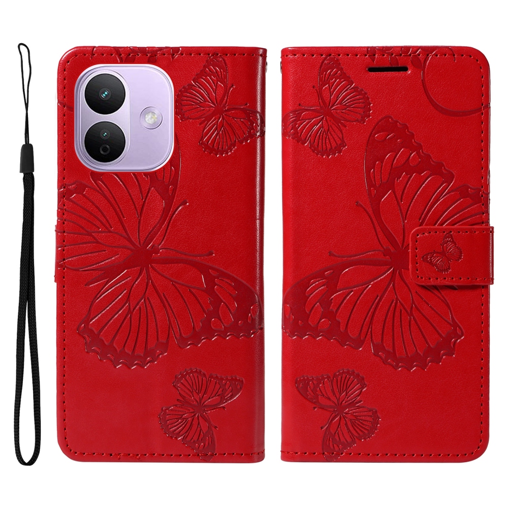 Big Butterfly könyvformájú tok a Xiaomi Redmi Note 17 Pro 5G-hez – piros