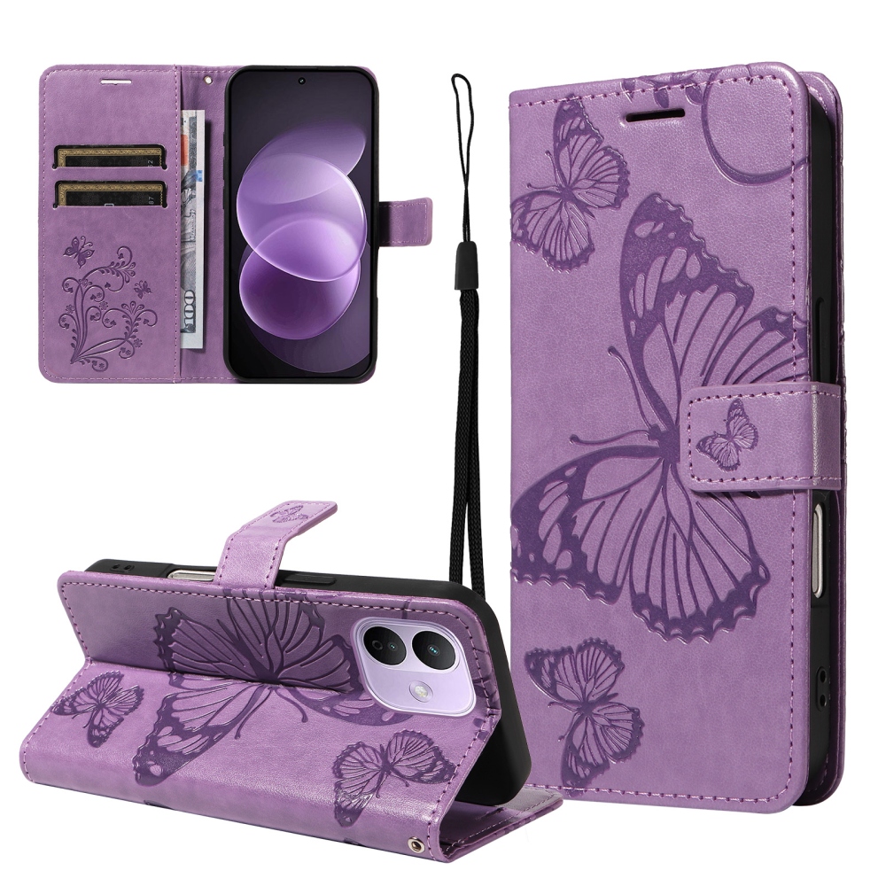 Big Butterfly könyvformájú tok a Xiaomi Redmi Note 17 Pro 5G-hez – lila